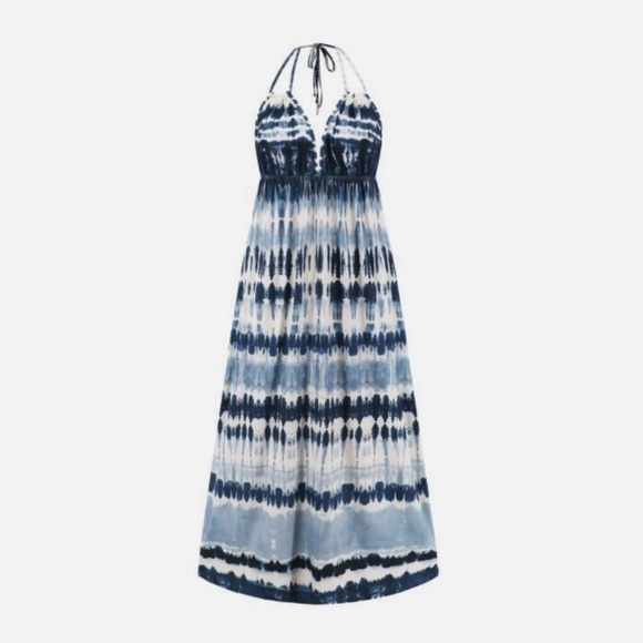 Dresses & Skirts - Navy and White Tie-Dye Maxi Dress